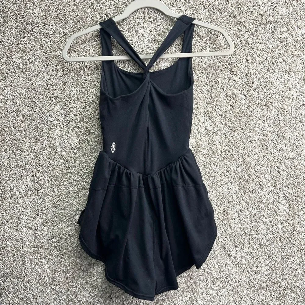 FP Movement by Free People Romper Womens XS Black Eternal Sunshine Athletic Tank